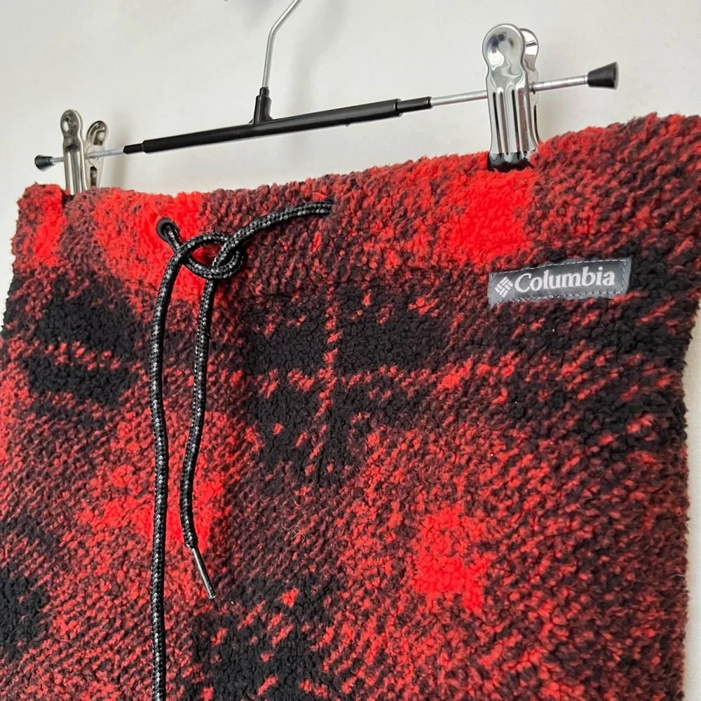 Columbia NWT Unisex West bend sherpa fleece Gaiter Red black one size men’s